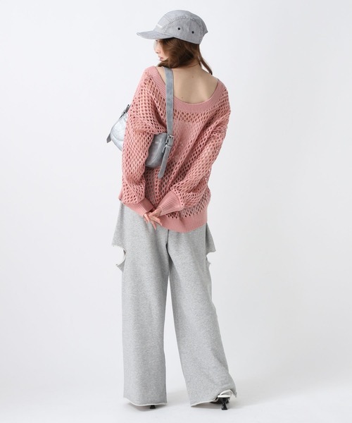 FOREVER 21（フォーエバー トゥエンティーワン）の「【2025SS】2WAYメッシュニットプルオーバー（ニット/セーター・レディース・ナチュラル/ピンク/ブラウン/ブラック・FREE）」の7枚目の写真