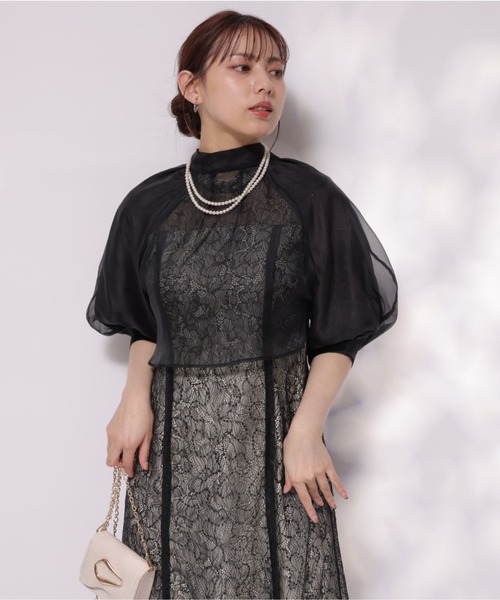 【 美品 】 マイストラーダ Mystrada レース ワンピース 38 2WAYボレロ付きレースドレス（ワンピース）｜Mystrada（マイ