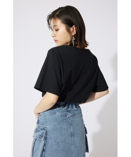 rienda（リエンダ）の「RDロゴTシャツ 夏服 半袖（Tシャツ/カットソー・レディース・ブラック/レッド系その他/イエロー/ピンク系その他/カーキ/ホワイト/ピンク・FREE）」の11枚目の写真