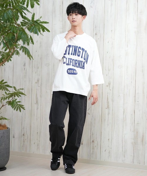 ムラサキスポーツ(ムラサキスポーツ)の「【ムラサキスポーツ限定】DEAR LAUREL/ディアローレル Tシャツ 七分袖 長袖 ロンT フロントプリント CAL 3/4 SLEEVE TEE D25S2200(Tシャツ/カットソー・メンズ・ネイビー/ホワイト/ブラック/ピンク・M/L)」の9枚目の写真