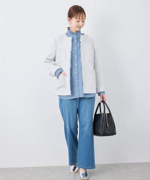 ROPE' PICNIC（ロペピクニック）の「フリルカラーデニムシャツ（シャツ/ブラウス・レディース・サックスブルー/ネイビー・38）」の14枚目の写真