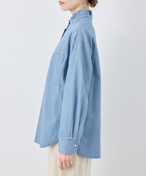 ROPE' PICNIC（ロペピクニック）の「フリルカラーデニムシャツ（シャツ/ブラウス・レディース・サックスブルー/ネイビー・38）」の16枚目の写真
