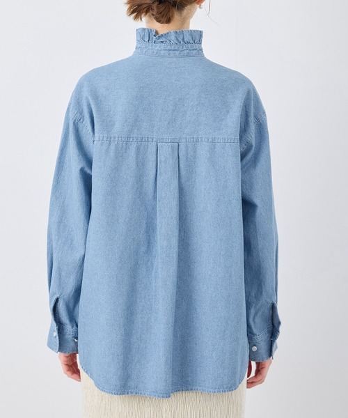 ROPE' PICNIC（ロペピクニック）の「フリルカラーデニムシャツ（シャツ/ブラウス・レディース・サックスブルー/ネイビー・38）」の17枚目の写真