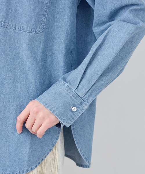 ROPE' PICNIC（ロペピクニック）の「フリルカラーデニムシャツ（シャツ/ブラウス・レディース・サックスブルー/ネイビー・38）」の21枚目の写真