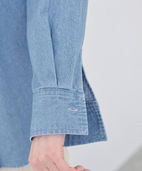 ROPE' PICNIC（ロペピクニック）の「フリルカラーデニムシャツ（シャツ/ブラウス・レディース・サックスブルー/ネイビー・38）」の22枚目の写真