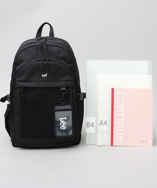 Lee(リー)の「大容量 メッシュポケット 3層構造 ラウンドリュック A4・PC収納対応 パスケース付き(バックパック/リュック・メンズ・ブラック・FREE)」の13枚目の写真