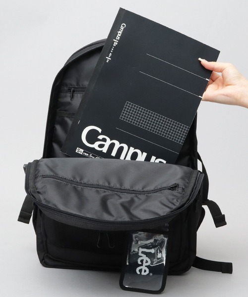 大容量 メッシュポケット 3層構造 ラウンドリュック A4・PC収納