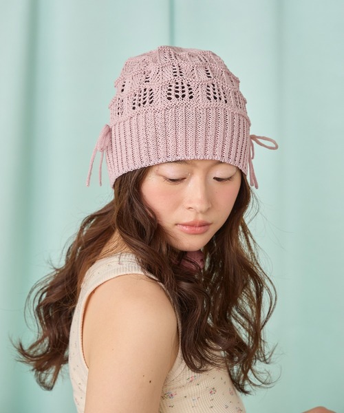 かきぶちももの × kaorinomori アールニット ニット帽 かきぶちももの kaorinomori ニット帽 - メルカリ