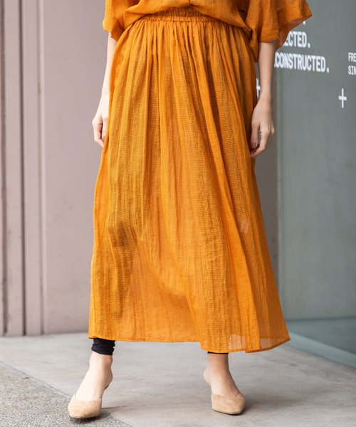 Munich（ミューニック）の「【KOTA CHECK】ギャザースカート（スカート・レディース・ライトベージュ/ブラック/ダークオレンジ・M/S）」の8枚目の写真