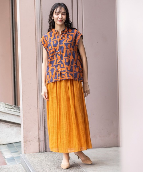 Munich（ミューニック）の「【KOTA CHECK】ギャザースカート（スカート・レディース・ライトベージュ/ブラック/ダークオレンジ・M/S）」の4枚目の写真