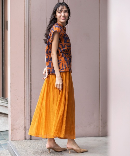 Munich（ミューニック）の「【KOTA CHECK】ギャザースカート（スカート・レディース・ライトベージュ/ブラック/ダークオレンジ・M/S）」の5枚目の写真