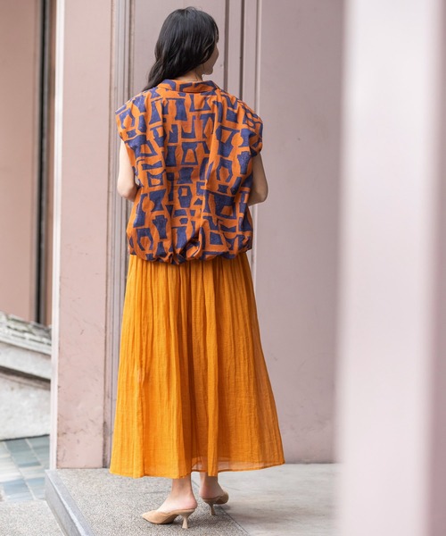 Munich（ミューニック）の「【KOTA CHECK】ギャザースカート（スカート・レディース・ライトベージュ/ブラック/ダークオレンジ・M/S）」の6枚目の写真