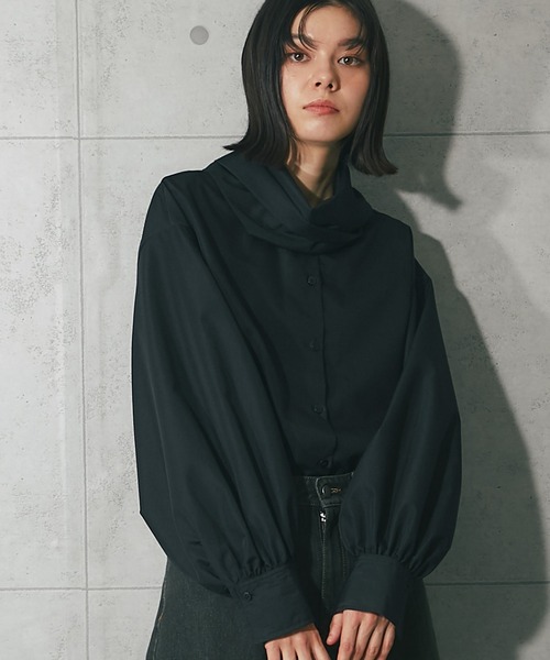 ブラックコンビネーション ボウタイブラウス｜トゥモローランド
