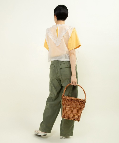 Dot＆Stripes CHILD WOMAN（ドットアンドストライプス　チャイルドウーマン）の「コットンメッシュ レースノースリーブブラウス（シャツ/ブラウス・レディース・キナリ・FREE）」の12枚目の写真