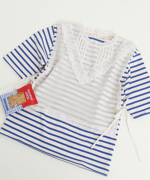 Dot＆Stripes CHILD WOMAN（ドットアンドストライプス　チャイルドウーマン）の「コットンメッシュ レースノースリーブブラウス（シャツ/ブラウス・レディース・キナリ・FREE）」の7枚目の写真