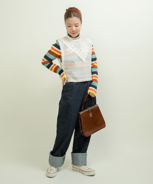 Dot＆Stripes CHILD WOMAN（ドットアンドストライプス　チャイルドウーマン）の「コットンメッシュ レースノースリーブブラウス（シャツ/ブラウス・レディース・キナリ・FREE）」の12枚目の写真