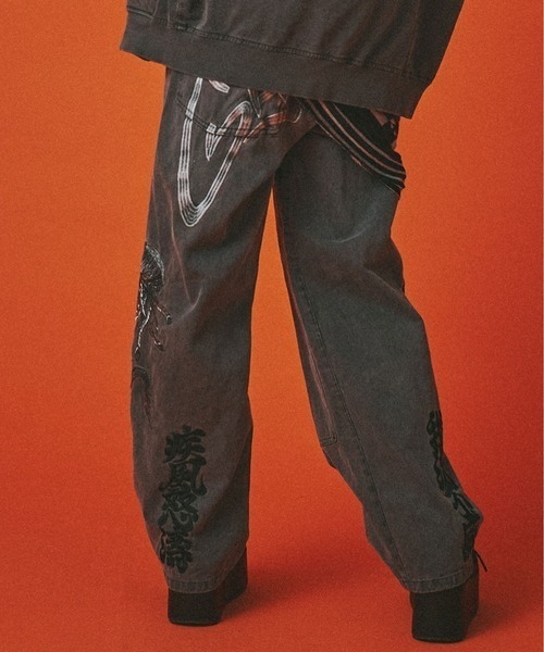 GALFY（ガルフィー）の「A'GEM/9 × .kom 『GALFY/ガルフィー』 漢ダブルニー（デニムパンツ・メンズ・ブラック/ベージュ・L）」の11枚目の写真