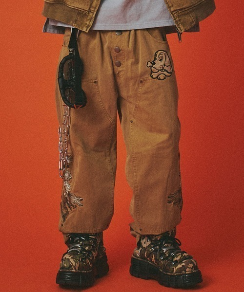 GALFY（ガルフィー）の「A'GEM/9 × .kom 『GALFY/ガルフィー』 漢ダブルニー（デニムパンツ・メンズ・ブラック/ベージュ・L）」の14枚目の写真