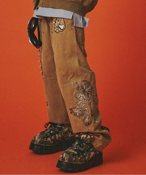 GALFY（ガルフィー）の「A'GEM/9 × .kom 『GALFY/ガルフィー』 漢ダブルニー（デニムパンツ・メンズ・ブラック/ベージュ・L）」の15枚目の写真