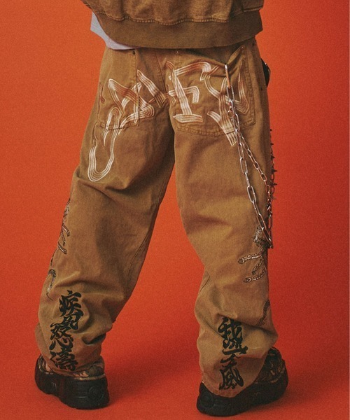 GALFY（ガルフィー）の「A'GEM/9 × .kom 『GALFY/ガルフィー』 漢ダブルニー（デニムパンツ・メンズ・ブラック/ベージュ・L）」の16枚目の写真