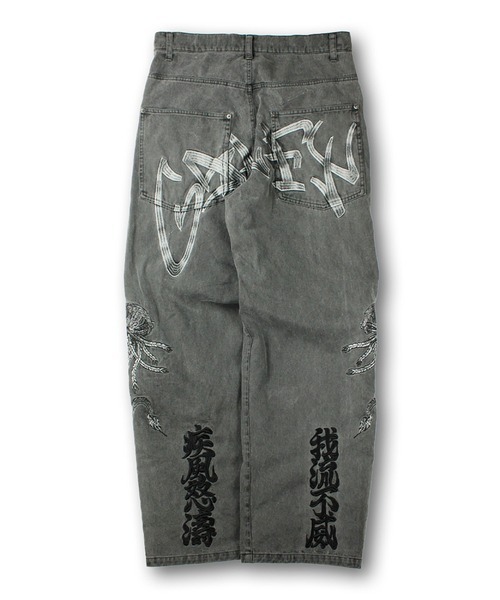 GALFY（ガルフィー）の「A'GEM/9 × .kom 『GALFY/ガルフィー』 漢ダブルニー（デニムパンツ・メンズ・ブラック/ベージュ・L）」の6枚目の写真