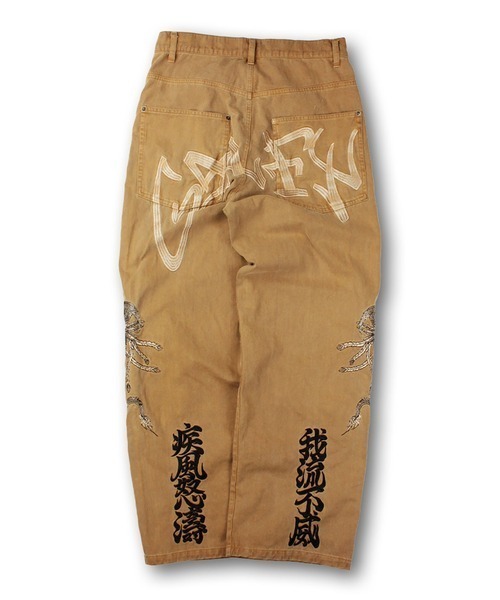 GALFY（ガルフィー）の「A'GEM/9 × .kom 『GALFY/ガルフィー』 漢ダブルニー（デニムパンツ・メンズ・ブラック/ベージュ・L）」の8枚目の写真