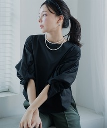 小さいサイズ　綿混袖ボリュームブラウス　低身長さん・小柄女性