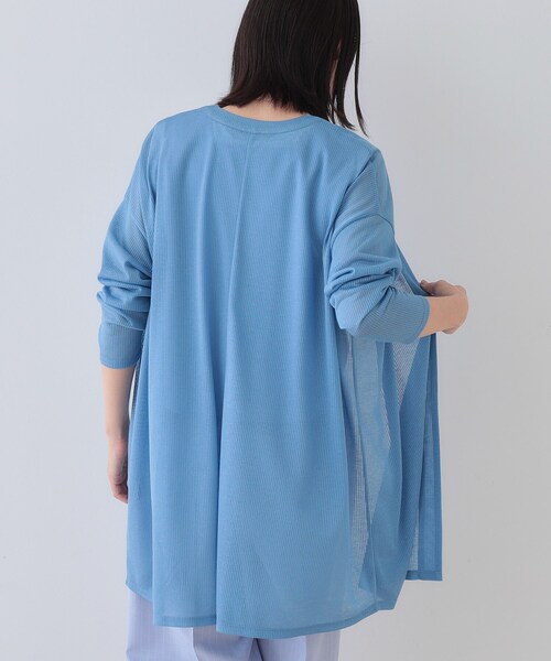 INDIVI（インディヴィ）の「【洗える／シアーストライプ】ロング丈着流しカーディガン（カーディガン/ボレロ・レディース・ホワイト/ブラック/ブルー/グレー系その他4/ライトグレー系3・38/15 /13/05）」の8枚目の写真