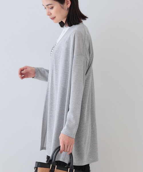 INDIVI（インディヴィ）の「【洗える／シアーストライプ】ロング丈着流しカーディガン（カーディガン/ボレロ・レディース・ホワイト/ブラック/ブルー/グレー系その他4/ライトグレー系3・38/15 /13/05）」の11枚目の写真