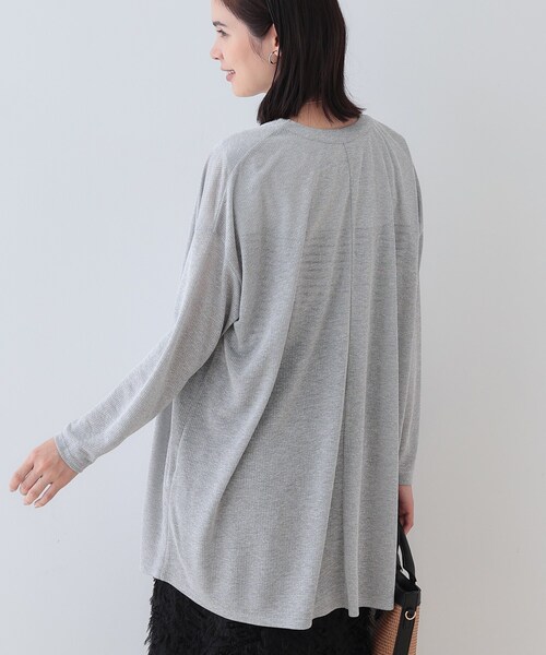 INDIVI（インディヴィ）の「【洗える／シアーストライプ】ロング丈着流しカーディガン（カーディガン/ボレロ・レディース・ホワイト/ブラック/ブルー/グレー系その他4/ライトグレー系3・38/15 /13/05）」の12枚目の写真