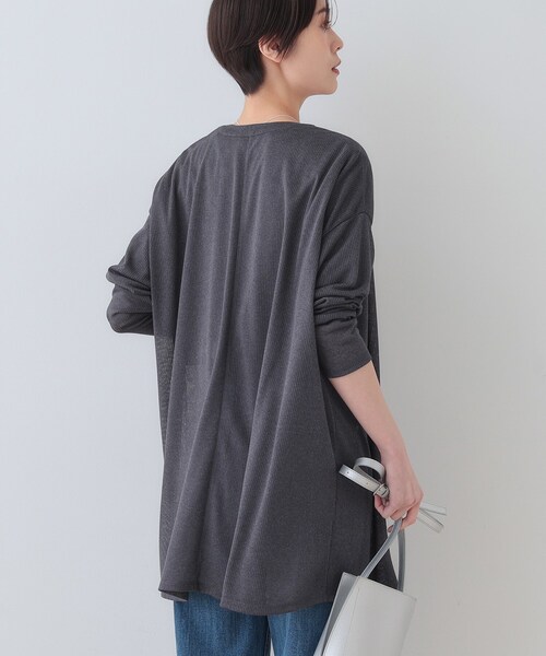 INDIVI（インディヴィ）の「【洗える／シアーストライプ】ロング丈着流しカーディガン（カーディガン/ボレロ・レディース・ホワイト/ブラック/ブルー/グレー系その他4/ライトグレー系3・38/15 /13/05）」の16枚目の写真