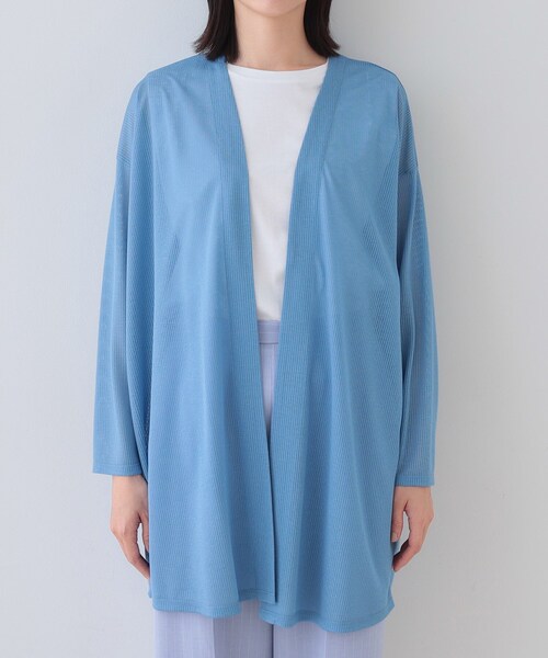 INDIVI（インディヴィ）の「【洗える／シアーストライプ】ロング丈着流しカーディガン（カーディガン/ボレロ・レディース・ホワイト/ブラック/ブルー/グレー系その他4/ライトグレー系3・38/15 /13/05）」の19枚目の写真