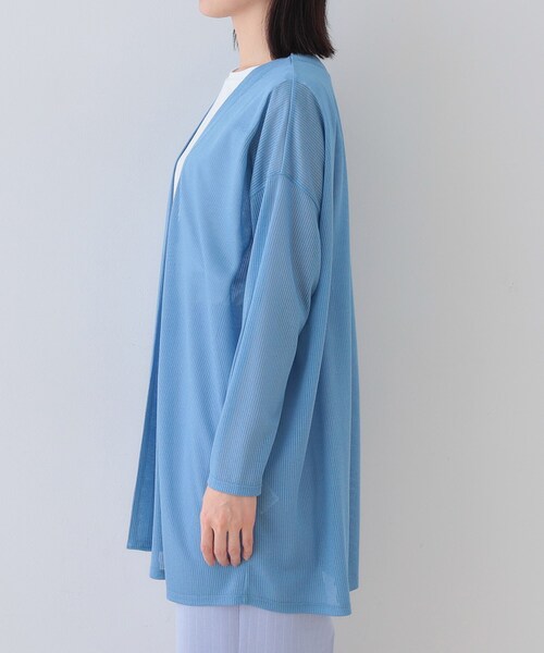 INDIVI（インディヴィ）の「【洗える／シアーストライプ】ロング丈着流しカーディガン（カーディガン/ボレロ・レディース・ホワイト/ブラック/ブルー/グレー系その他4/ライトグレー系3・38/15 /13/05）」の20枚目の写真
