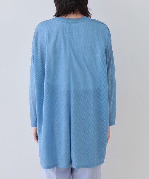 INDIVI（インディヴィ）の「【洗える／シアーストライプ】ロング丈着流しカーディガン（カーディガン/ボレロ・レディース・ホワイト/ブラック/ブルー/グレー系その他4/ライトグレー系3・38/15 /13/05）」の21枚目の写真