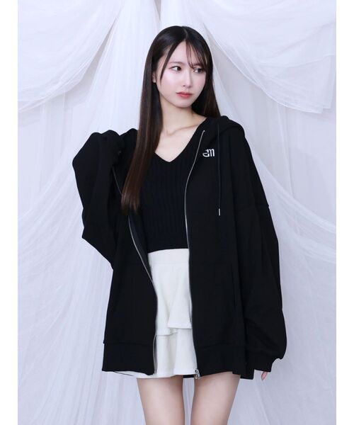 EATME(イートミー)の「フードパーカー(パーカー・レディース・オフホワイト/ブラック・FREE)」の2枚目の写真