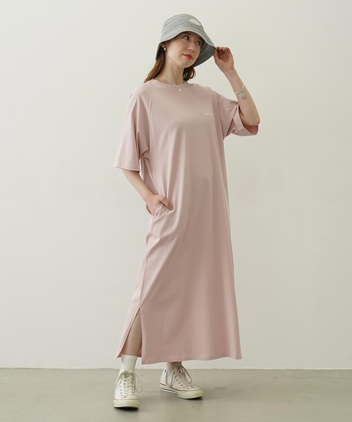 MILKFED.（ミルクフェド）の「RAGLAN STITCH DRESS（ワンピース・レディース・ライトピンク/ブラウン/ネイビー・ONE SIZE）」の9枚目の写真