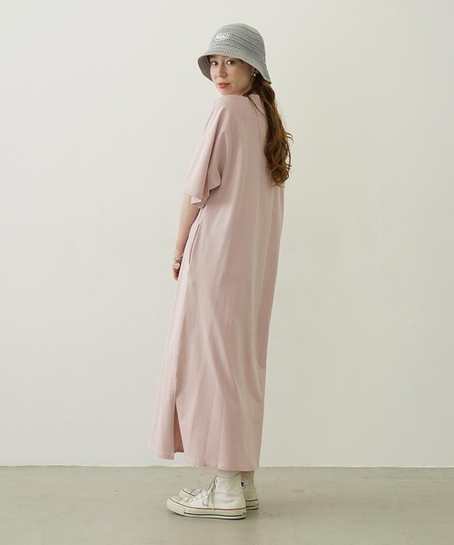 MILKFED.（ミルクフェド）の「RAGLAN STITCH DRESS（ワンピース・レディース・ライトピンク/ブラウン/ネイビー・ONE SIZE）」の11枚目の写真
