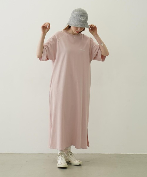 MILKFED.（ミルクフェド）の「RAGLAN STITCH DRESS（ワンピース・レディース・ライトピンク/ブラウン/ネイビー・ONE SIZE）」の12枚目の写真