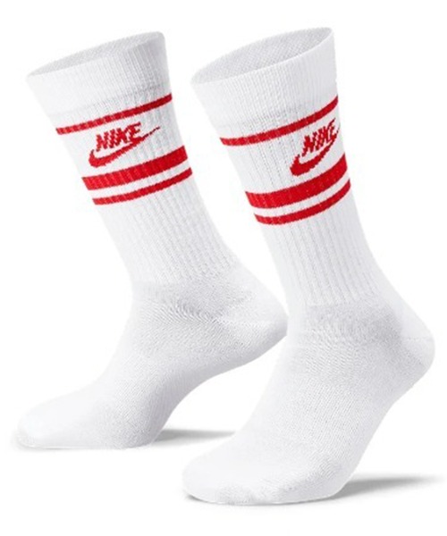 NIKE(ナイキ)の「NIKE/ナイキ ソックス NSW エブリデイ エッセンシャル クルー ソックス 3足組 DX5089(ソックス/靴下・メンズ・ホワイト×レッド/ホワイト×ブルー/ホワイト×ブラック/ブラック×ホワイト・25-27CM)」の2枚目の写真