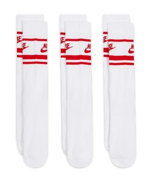 NIKE(ナイキ)の「NIKE/ナイキ ソックス NSW エブリデイ エッセンシャル クルー ソックス 3足組 DX5089(ソックス/靴下・メンズ・ホワイト×レッド/ホワイト×ブルー/ホワイト×ブラック/ブラック×ホワイト・25-27CM)」の9枚目の写真