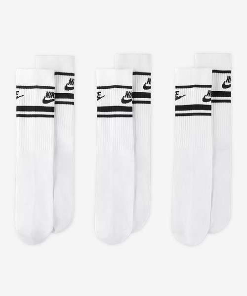 NIKE(ナイキ)の「NIKE/ナイキ ソックス NSW エブリデイ エッセンシャル クルー ソックス 3足組 DX5089(ソックス/靴下・メンズ・ホワイト×レッド/ホワイト×ブルー/ホワイト×ブラック/ブラック×ホワイト・25-27CM)」の17枚目の写真