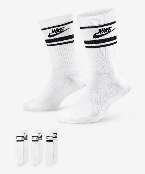 NIKE(ナイキ)の「NIKE/ナイキ ソックス NSW エブリデイ エッセンシャル クルー ソックス 3足組 DX5089(ソックス/靴下・メンズ・ホワイト×レッド/ホワイト×ブルー/ホワイト×ブラック/ブラック×ホワイト・25-27CM)」の16枚目の写真