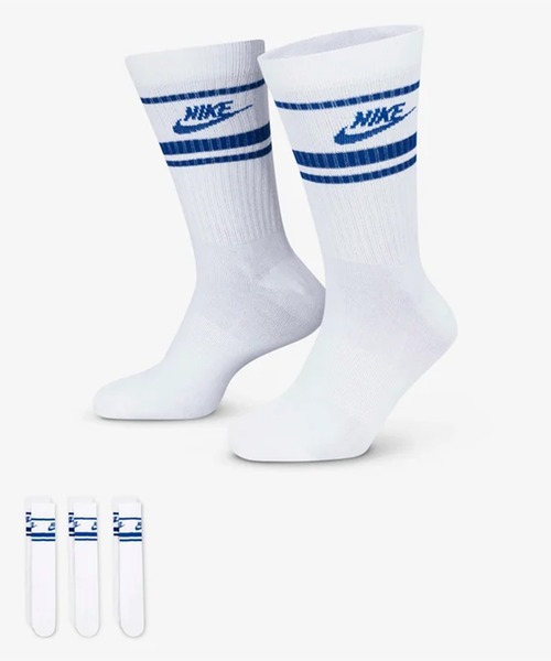 NIKE(ナイキ)の「NIKE/ナイキ ソックス NSW エブリデイ エッセンシャル クルー ソックス 3足組 DX5089(ソックス/靴下・メンズ・ホワイト×レッド/ホワイト×ブルー/ホワイト×ブラック/ブラック×ホワイト・25-27CM)」の12枚目の写真