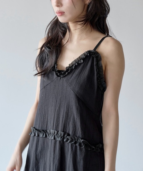 UNE MANSION（ユヌマンション）の「【肩紐調節可能】レイヤードラブリーフリルミニワンピース（ワンピース・レディース・ホワイト/ブラック・FREE）」の17枚目の写真