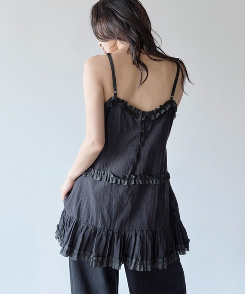 UNE MANSION（ユヌマンション）の「【肩紐調節可能】レイヤードラブリーフリルミニワンピース（ワンピース・レディース・ホワイト/ブラック・FREE）」の18枚目の写真