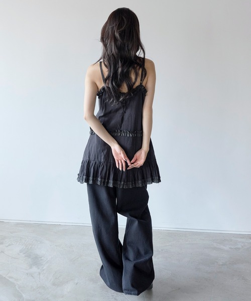 UNE MANSION（ユヌマンション）の「【肩紐調節可能】レイヤードラブリーフリルミニワンピース（ワンピース・レディース・ホワイト/ブラック・FREE）」の20枚目の写真