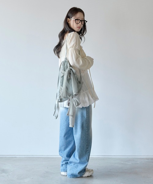 UNE MANSION（ユヌマンション）の「【肩紐調節可能】レイヤードラブリーフリルミニワンピース（ワンピース・レディース・ホワイト/ブラック・FREE）」の16枚目の写真