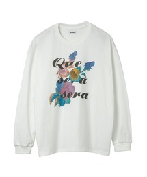 YOOU（ユー）の「グラフィックロングTシャツ／フラワープリント × オーバーシルエット（Tシャツ/カットソー）」