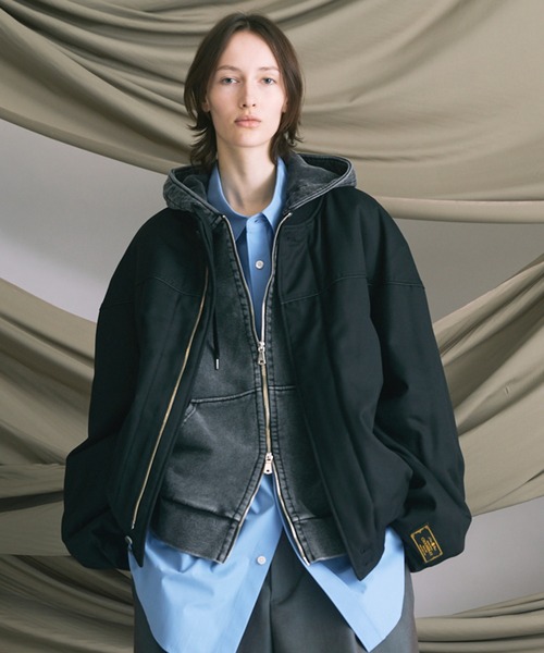 UNISEX》4 Colors Chambray Washable Wool Prime-Over Derby Jacket/4