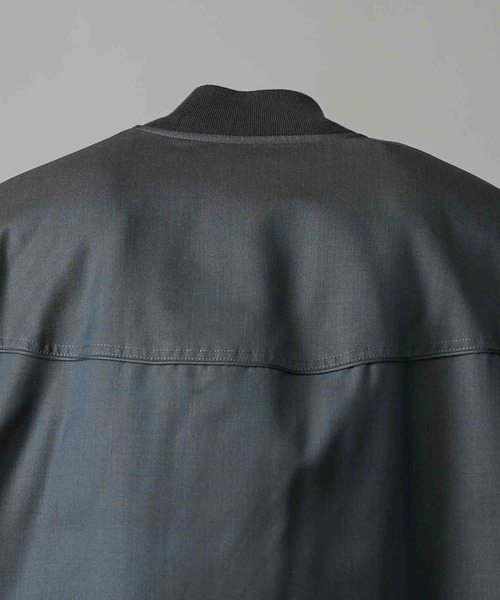MAISON SPECIAL(メゾンスペシャル)の「《UNISEX》4 Colors Chambray Washable Wool Prime-Over Derby Jacket/4色シャンブレーウォッシャブルウールプライムオーバーダービージャケット【MAISON SPECIAL/メゾンスペシャル】(ブルゾン・メンズ・グレー/ブラック/チャコールグレー/ホワイト/ブルー・1/2/0)」の13枚目の写真